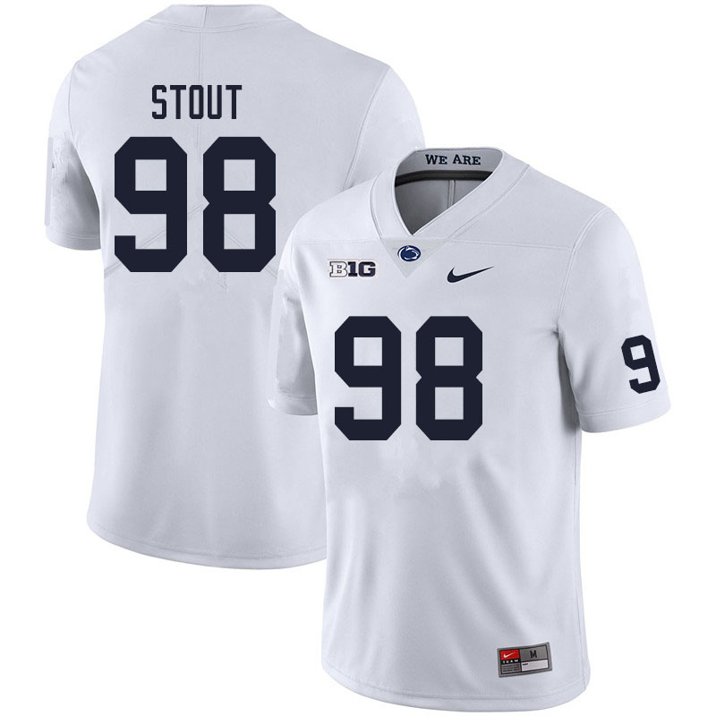 NCAA Nike Men's Penn State Nittany Lions Jordan Stout #98 College Football Authentic White Stitched Jersey WYA0798XQ